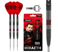 RED DRAGON Jonny Clayton Hiraeth - Powered by Winmau Switch Points Technology | Professional Darts Set | 90% Tungsten Darts | Nitro Flite Integrated Flights & Shafts | Kite Shape - 23g Dart Set
