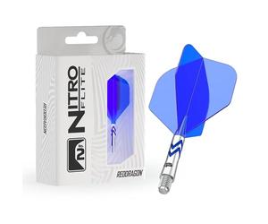 RED DRAGON Darts - Nitro Flite Integrated Flight & Shaft System | Gerwyn Price 'Iceman' | No.2 Shape and Design - Black & Silver, Short Length