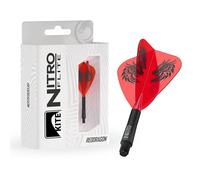 RED DRAGON Darts - Nitro Flite Integrated Flight & Shaft System | Jonny Clayton 'The Ferret' | Kite Shape and Design - Black & Orange, Intermediate Length