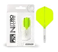 RED DRAGON Darts - Nitro Flite Integrated Flight & Shaft System - No.2 Shape and Design - White & Yellow Colour, Intermediate Length