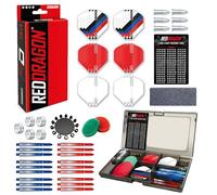 RED DRAGON Darts Optima Multi Accessory Pack - Professional Darts Accessories Set with Dart Flights, Shafts, Trident 180s, Flight Savers, Grip Wax, Checkout Card & Storage For Your Accessories