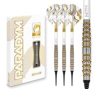 RED DRAGON Darts - Paradym Gold Series - 18g Barrel/ 20g Full Weight - Professional Soft Tip Darts Set - 90% Tungsten Torpedo Barrel - Includes Dart Flights & Stems - Professional Dart Set