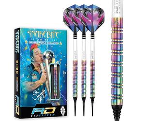 RED DRAGON Darts - Peter Wright Snakebite 1 Series 16g Barrel / 18g Full Weight - Professional 85% Tungsten Soft Tip Darts Set with Dart Flights and Shafts