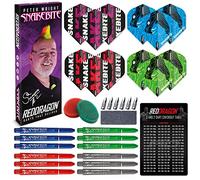 RED DRAGON Darts - Peter Wright Snakebite - Dart Accessory Pack - Includes Dart Flights, Shafts (Stems), Finger Grip Wax, Flight Savers & more - Professional Darts Set Accessories