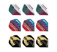 RED DRAGON DARTS - Peter Wright - Snakebite Hardcore Dart Flights 3 Sets Per Pack (9 in Total) - Extra Thick 100 Micron - Standard Shape Dart Flights - Professional Darts Accessories