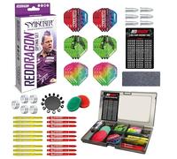 RED DRAGON Darts-Peter Wright - Snakebite Optima Multi Accessory Pack-Professional Darts Kit with Dart Flights, Shafts, Flight Savers, Checkout Card & Storage Case For Darts Accessories