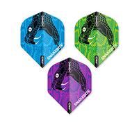 RED DRAGON DARTS - Peter Wright - Snakebite - Snake Head Dart Flights 3 Sets Per Pack (9 in Total) - Extra Thick 100 Micron - Standard Shape Dart Flights - Professional Darts Accessories