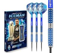 RED DRAGON Darts - Professional Player - Gerwyn Price Iceman Glacier 22g - 90% Tungsten Steel tip Darts Set with Dart Flights and Dart Shafts (Stems)