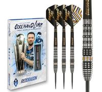 RED DRAGON Darts - Professional Player - Luke Humphries Coolhand Prestige 22g - 90% Tungsten Steel tip Darts Set with Dart Flights and Dart Shafts (Stems)