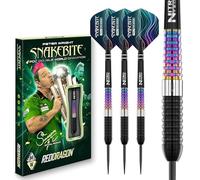 RED DRAGON Darts - Professional Player - Peter Wright Snakebite Corra 23g - 90% Tungsten Steel tip Darts Set with Dart Flights and Dart Shafts (Stems)