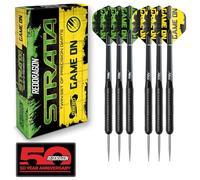 Red Dragon Darts Set - Strata Game On Twin Set of Darts - 20g Black Steel Tip Dart with Flights and Shafts - Ideal for Beginners and Casual Players