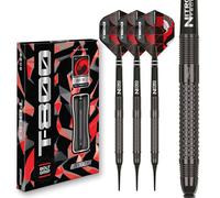 RED DRAGON Darts - T-800-90% Professional Tungsten - 18g barrel / 20g Full Weight Soft tip Darts Set with Dart Flights and Dart Shafts (Stems)