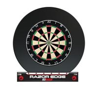 RED DRAGON Darts | Ultimate Dart Board & Surround Ring | Dartboard Set | Steel Tip Darts Board Set | Bristle Dartboard | Backboard Wall Protector | Official Oche Line All Included