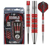 WINMAU Diablo 26 Gram Professional Steeltip Tungsten Darts Set with Flights and Stems (Shafts)
