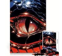 Red Dragon Eye Close-Up Jigsaw Puzzles for Teenagers 1000 Piece Thought Toy Calm Escape Precise Edge Amazing Present (38x52cm)