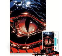 Red Dragon Eye Close-Up Jigsaw Puzzles for Teenagers 1000 Piece Thought Toy Calm Escape Precise Edge Amazing Present (38x52cm)
