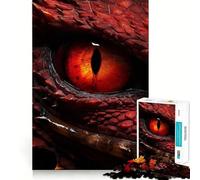 Red Dragon Eye Jigsaw Puzzles 1000 Piece for Adults Intellect Toy Calm Relax Precise Cut Santa Wish Item (38x26cm)