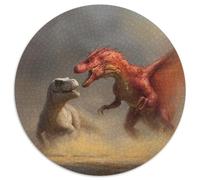 Red Dragon Fighting An Allosaurus 1000pcs (67.5x67.5cm) Erwachsenenpuzzle - Erwachsenenpuzzle DIY-Puzzlespielzeug
