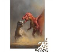 Red Dragon Fighting An AllosaurusJigsaw Puzzles 1000 Pieces for Adults Puzzle Educational Games