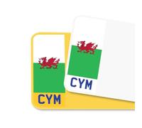 Red Dragon Flag Car Number Plate Decorative Vinyl Stickers - Premium Bubble-Free Adhesive Decals - Cymru Set of 2 (F&R) - Weatherproof, Easy Application - Made in UK (CYM, Neutral)