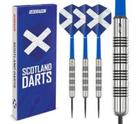 RED DRAGON Fly the Flag | Country Edition Steel Tip Darts Set | 24g Darts Set | 100-Micron Hardcore Flights | Scotland | 32mm Steel Dart & Shafts
