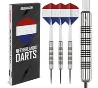 RED DRAGON Fly the Flag | Country Edition Steel Tip Darts Set | 24g Darts Set | 100-Micron Hardcore Flights | Netherlands | 32mm Steel Dart & Shafts