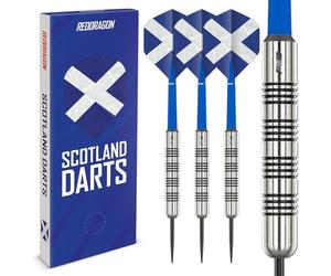 RED DRAGON Fly the Flag | Country Edition Steel Tip Darts Set | 24g Darts Set | 100-Micron Hardcore Flights | Scotland | 32mm Steel Dart & Shafts
