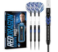 RED DRAGON Gerwyn Price Blue Ice SE - Tungsten Professional Darts Set with Flights and Nitrotech Shafts (Stems)