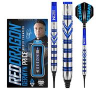 RED DRAGON Gerwyn Price Blue Iceman Originals - 18g Tungsten Darts Set | 90% Professional Soft Tip Darts with Flights & Stems | High-Performance Dart Set
