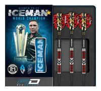 RED DRAGON Gerwyn Price Iceman Firebird 21 Gram Premium Tungsten Darts Set with Flights and Stems
