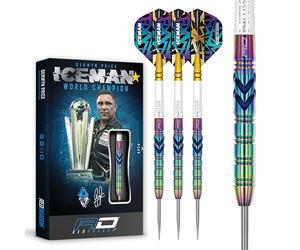RED DRAGON Gerwyn Price Iceman Ionic 21g Professional 90% Tungsten Darts Set with Hardcore Iceman Flights & Nitrotech Stems