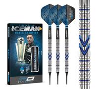 RED DRAGON Gerwyn Price Iceman Midnight Edition 20 Gram Premium Tungsten Softip Darts Set with Flights and Stems