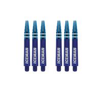 RED DRAGON Gerwyn Price Nitrotech Blue with a Blue Top Intermediate Dart Shafts - 2 sets per pack (6 shafts in total)