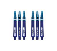 RED DRAGON Gerwyn Price Nitrotech Blue with a Blue Top Medium Dart Shafts - 2 sets per pack (6 shafts in total)