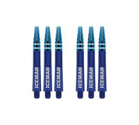 RED DRAGON Gerwyn Price Nitrotech Blue with a Blue Top Short Dart Shafts - 2 sets per pack (6 shafts in total)