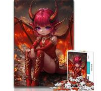 Red Dragon Girl 1000 Piece Jigsaw Puzzles for Teenagers,Family Game Stress Reliever Difficult Challenge Great Gifts And Toys (38x26cm)