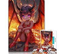 Red Dragon Girl 1000 Piece Jigsaw Puzzles for Teenagers,Help The Brain Exercise Addictive Toys to Cultivate Patience Unique Challenge Game (50x75cm)