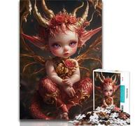 Red Dragon Girl Jigsaw Puzzles for Adults 1000 Piece Puzzle,Challenging Game And Family Play Wall Decoration Unique Birthday And Xmas Gifts (50x75cm)