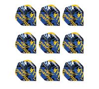 RED DRAGON Hardcore Luke Humphries Signature Graffiti Blue Standard Dart Flights - 3 Sets Per Pack (9 Dart Flights in total)