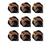 RED DRAGON Hardcore Peter Wright Black and Bronze Snake Premium Standard Dart Flights - 3 Sets Per Pack (9 Dart Flights in total)