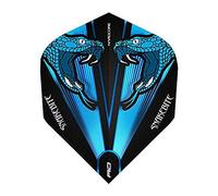 RED DRAGON Hardcore Peter Wright Snakebite Blue Transparent Dart Flights - 3 sets per pack (9 flights in total)
