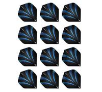 RED DRAGON Hardcore Radical Black & Blue Burst Extra Thick Standard Dart Flights - 4 sets Per Pack (12 Dart Flights in total)