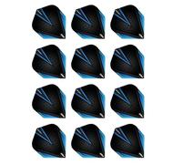 RED DRAGON Hardcore Radical Black & Blue Extra Thick Standard Dart Flights - 4 sets Per Pack (12 Dart Flights in total)
