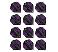 RED DRAGON Hardcore Radical Black & Purple Extra Thick Standard Dart Flights - 4 sets Per Pack (12 Dart Flights in total)