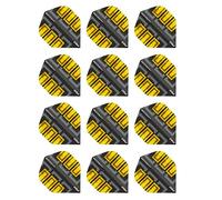 RED DRAGON Hardcore Radical Black & Yellow Blocks Dart Flights - 4 Sets Per Pack (12 Dart Flights in total)