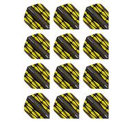 RED DRAGON Hardcore Radical Yellow Teardrop Dart Flights - 4 Sets Per Pack (12 Dart Flights in total)