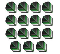 RED DRAGON Hardcore XT Black and Green Stripe Extra Thick Standard Dart Flights - 5 sets Per Pack (15 Dart Flights in total)