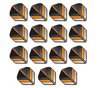 RED DRAGON Hardcore XT Black and Orange Stripe Extra Thick Standard Dart Flights - 5 sets Per Pack (15 Dart Flights in total)