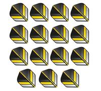 RED DRAGON Hardcore XT Black and Yellow Stripe Extra Thick Standard Dart Flights - 5 sets Per Pack (15 Dart Flights in total)