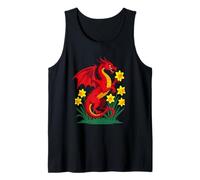 Red Dragon Holding A Daffodil Tank Top